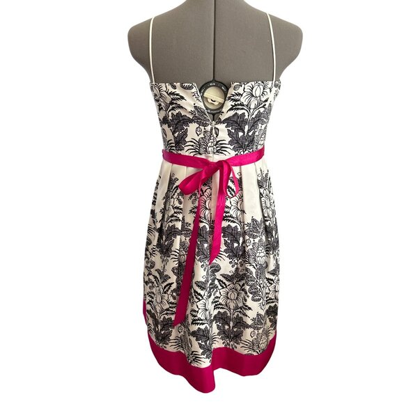 Jessica Howard Sleeveless Black & White Floral Dress With Pink Accents Size 6P - Picture 3 of 12